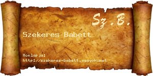 Szekeres Babett névjegykártya
