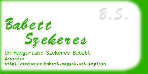 babett szekeres business card